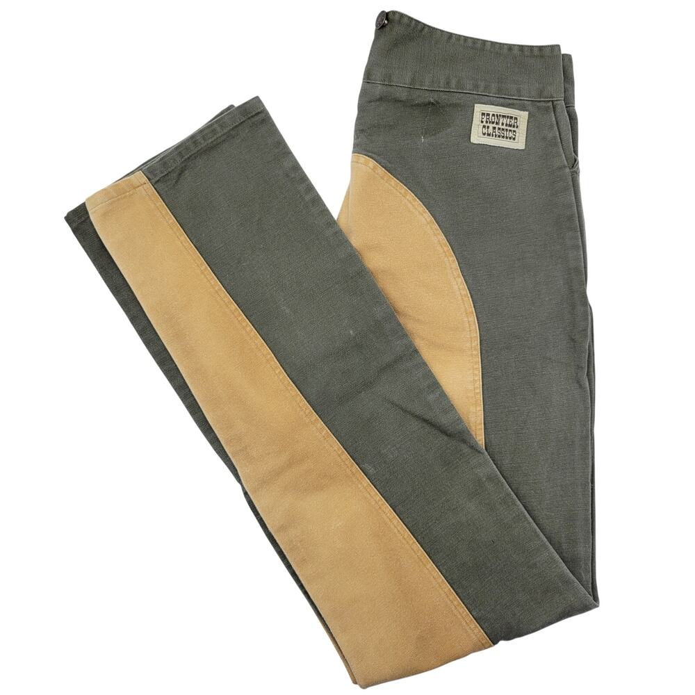 Frontier Classics Saddle Seat Riding Pants 34 Olive Tan Western Cowboy Old West